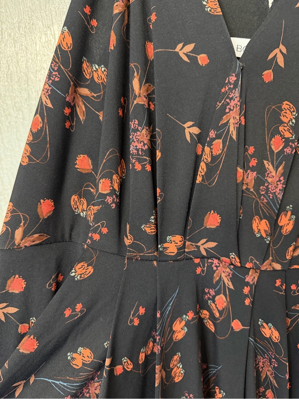Black Floral Dress with pockets